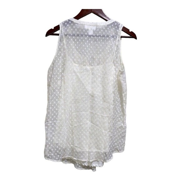 Maternity Top By Motherhood. Sz Large. Polyester Sleeveless White Sheer Lined - Picture 4 of 7